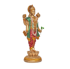 Resin Dhanvantari Statue | Lord Dhanvantari Idol for Pooja Room & Home Temple (Height: 8 Inches)