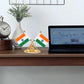 Metal Indian Flag With Ganesh for Car Dashboard (Height: 3.5 inch)