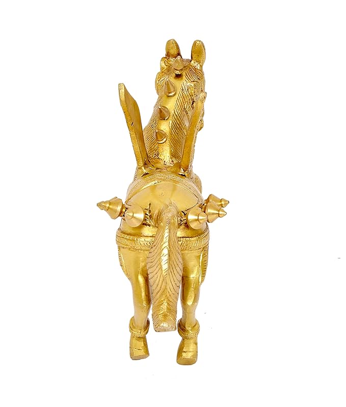 Brass Winged Flying Horse Statue (Height: 9 Inches)