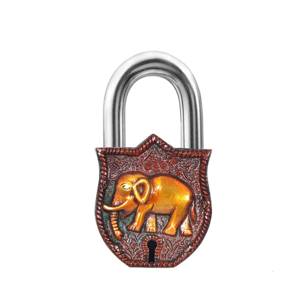 Brass Elephant Door Lock (Height : 4.5 inch) Study Setting