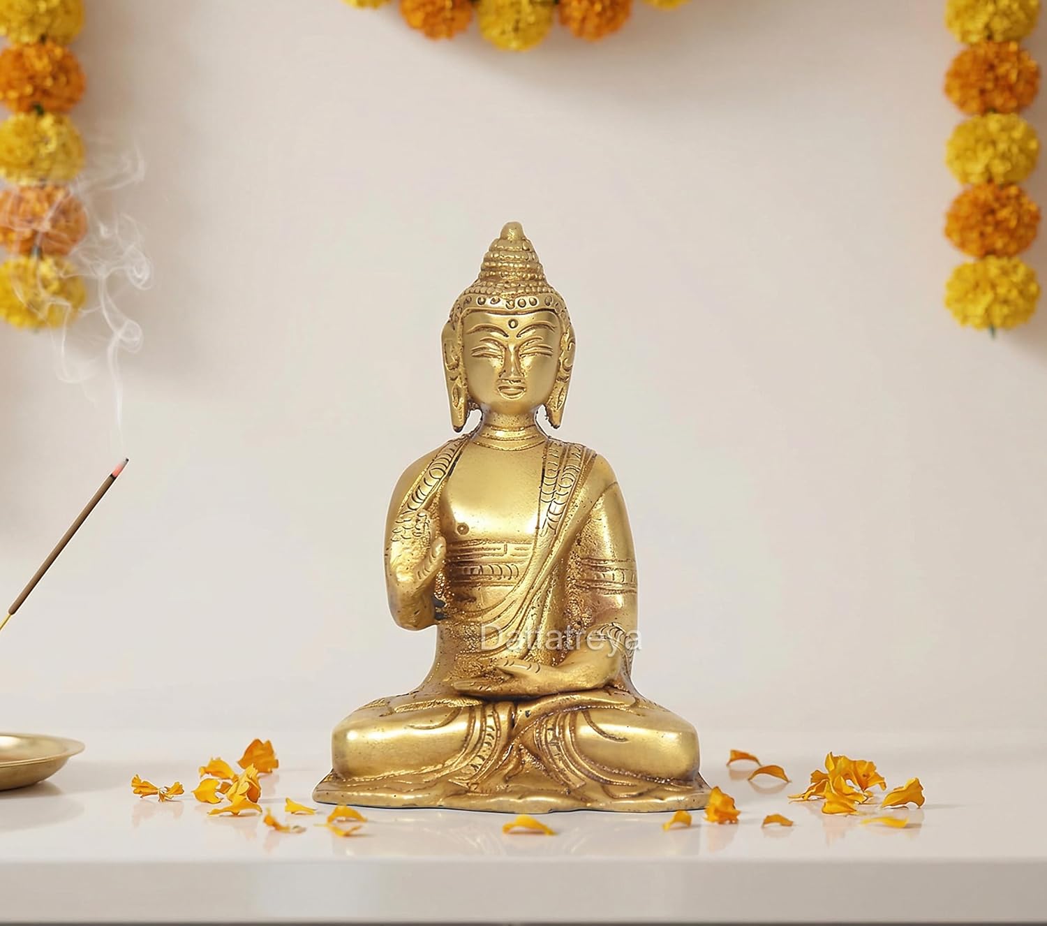 AONA Brass Abhaya Mudra Buddha Idol