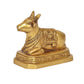 Brass Shiva Seated Nandi Statue Nandi Bull for Shiv Temple Showpiece Home Pooja (Height: 3 Inch)