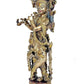 Brass Krishna Statue Idol Playing Flute for Home Decor | Height : 14 Inches (A104)