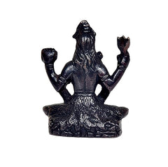 Lord Shiva brass idol, dhyan mudra back view, dark metallic, 3 inch