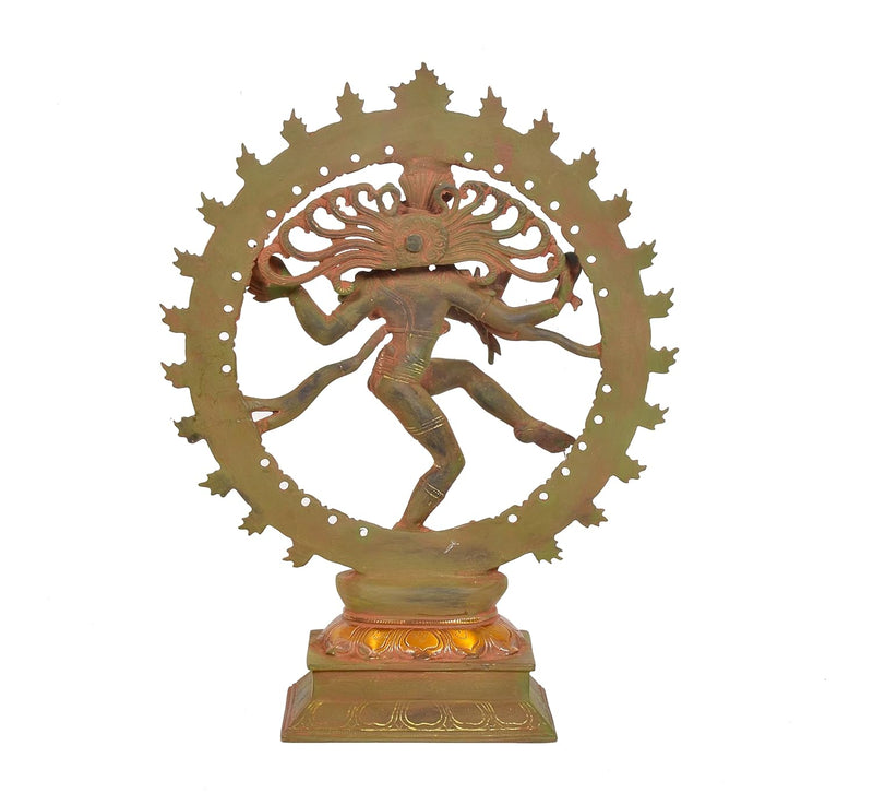 Brass Natraj Lord Shiva Dancing Idol (Height: 13 Inch)