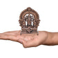 Copper Vishnu Shridevi and Bhudevi Statue for Home Temple Office Mandir, (Height: 3 Inch)