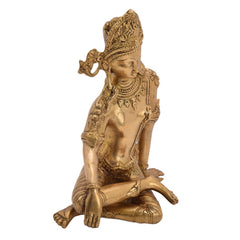 Premium Brass Idol of Lord Indra Dev – Traditional Hindu Deity Statue (Height: 9.5 Inches)