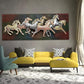 Seven Horses On Panel Wall Hanging Wall Decorative Showpiece Good for Vatu Home Decor Wall Decor Multicolour Height 24 Inches