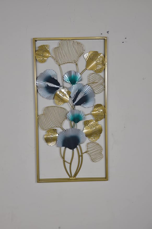 Iron Iris Frame Flower Wall Hanging Wall Frame Decorative Showpiece Home Decor Wall Decor Gift Item Multicolour Height 40 Inches