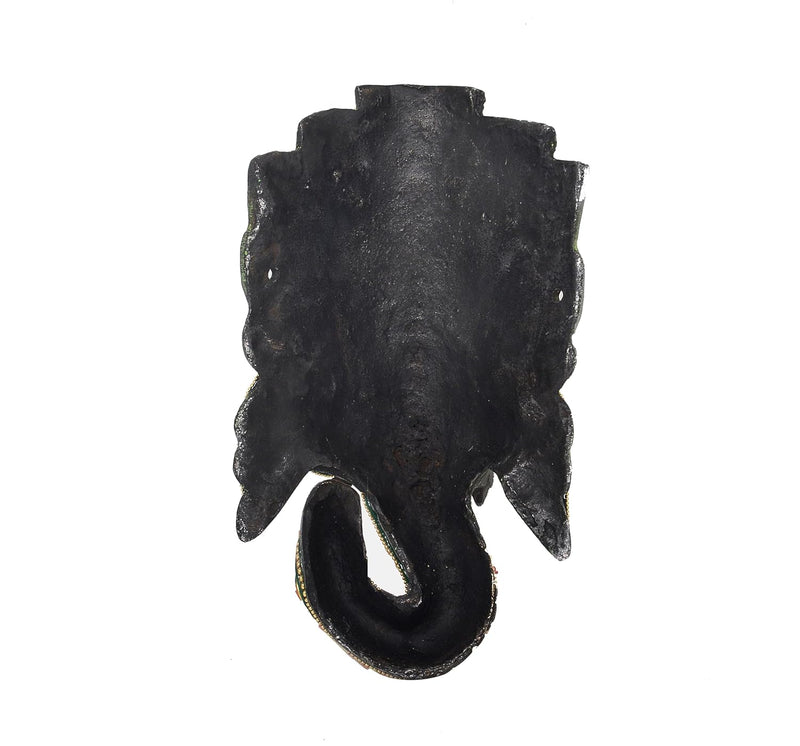Metal Ganesha Wall Hanging Mask (Height:9 Inch)