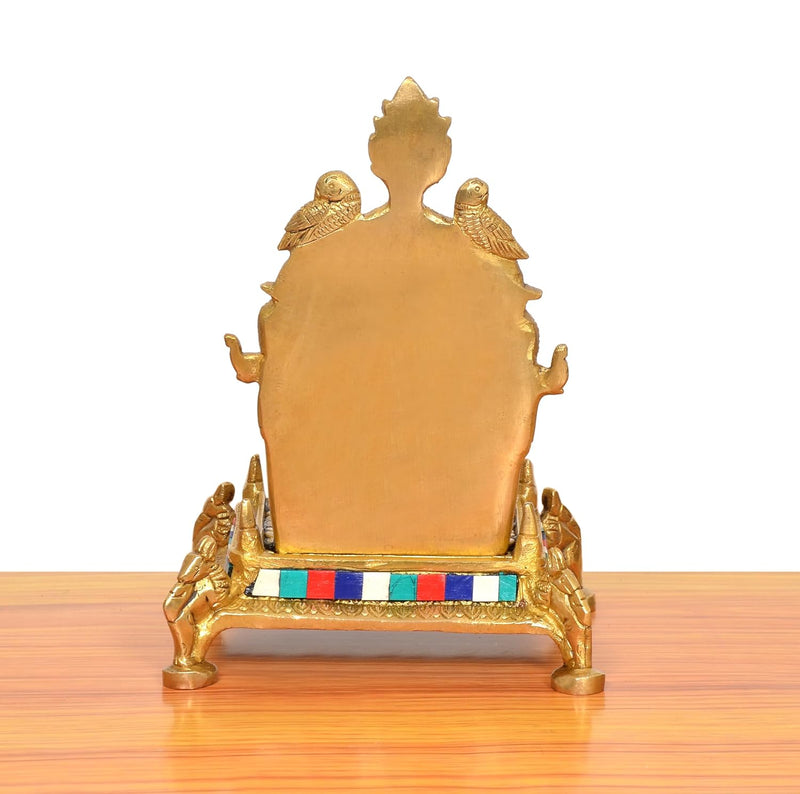 Brass Bhagwan Shinghashan Pooja Chowki (Height : 8 Inch)