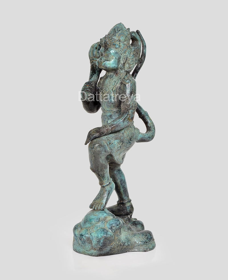 Vintage Indonesian Bronze Hanuman Ji Standing Statue (Height: 12 Inches)