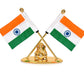 Metal Indian Flag With Ganesh for Car Dashboard (Height: 3.5 inch)
