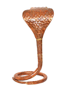 Copper naag Shivling pooja idol, close view of embossed hood scales