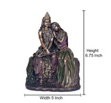 Resin Radha-Krishna statue dimensions: Height 6.75 in, Width 5 in