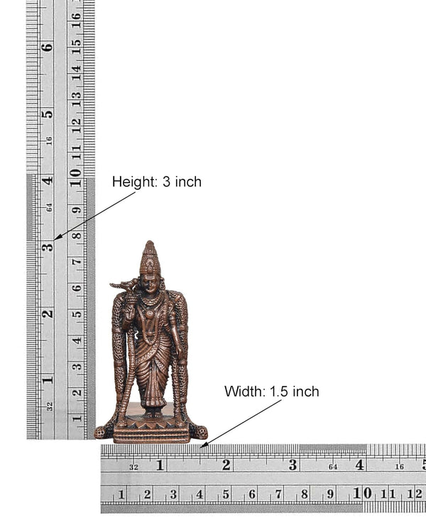 Copper Madurai Meenakshi Idols (Height: 3 Inch) Entryway Setting
