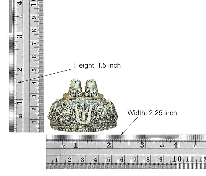 Bronze Lord Tirupati Bala Ji Charan Paduka (Height 1.5 Inch)