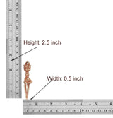 Furba phurpa size shown: height 2.5 inch, width 0.5 inch with ruler