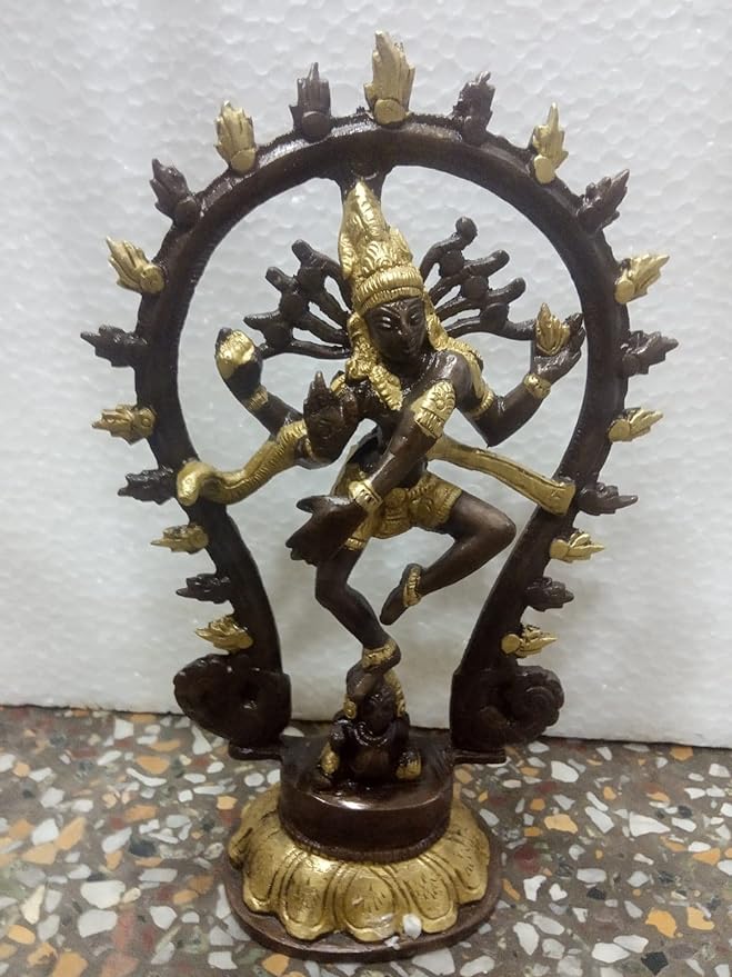 Brass Natraj Idol Dancing Shiva Idol Shiva Religious Statue Height 9 Inch