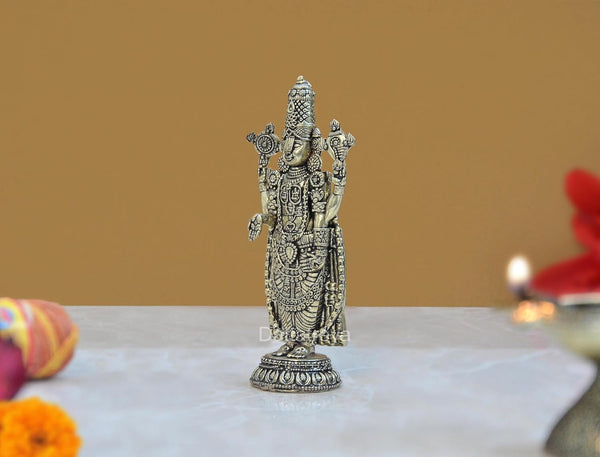 Superfine Brass Lord Tirupati Bala Ji Idol Statue for Home Temple Office Figurine Showpiece (Height 4 Inch) Study Setting
