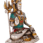 Brass Stonework Lord Shiva Shankar Sitting Idol (8.75" x 5.25" x 10" Inches)