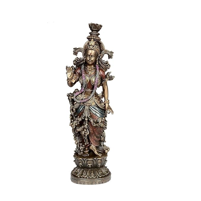 Radha Rani showpiece: standing figure with crown, ornate multicolored robes