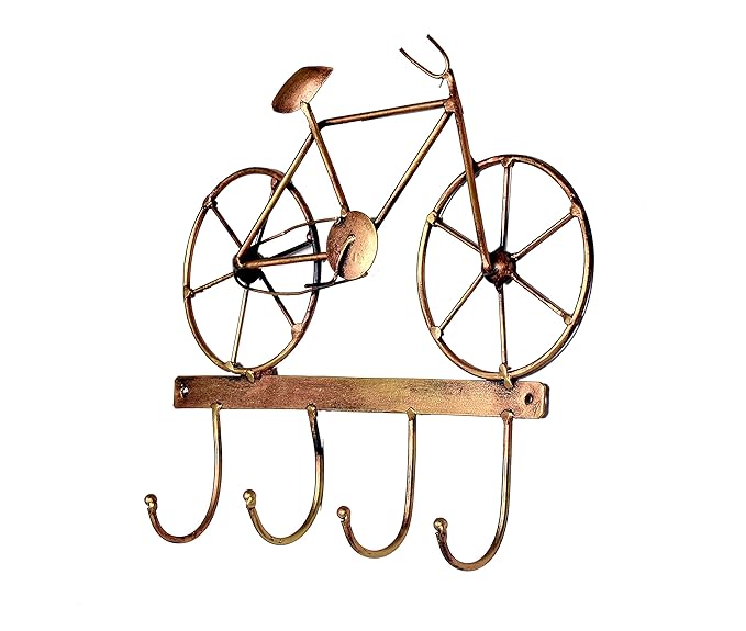 Metal Cycle Key Hanging Decorative Showpiece Cycle Wall Hanging Home Decor Wall Decor Multicolour