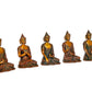 Brass Set of Five Cosmic Buddha Statues - Meditative Figurines for Spiritual Home Decor (Height : 4.5 Inch)