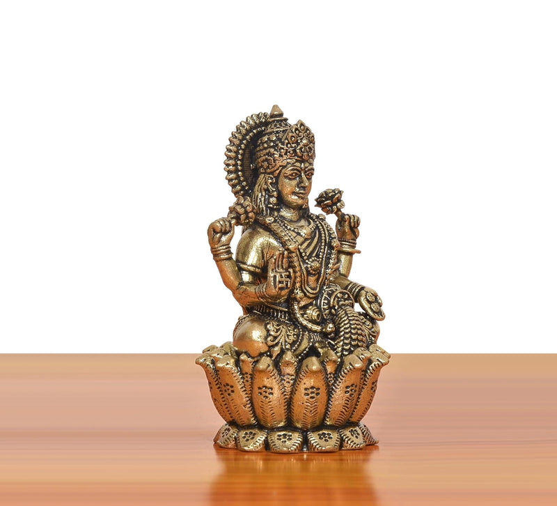 Superfine Brass Goddess Lakshmi Idol (Height: 2.5 Inch)