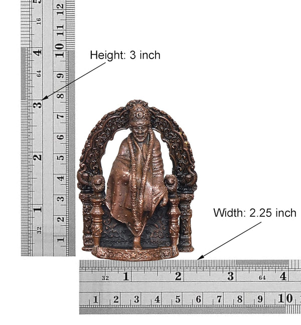 Copper Shirdi Sai Baba Idol (Height: 3 Inch) Entryway Setting