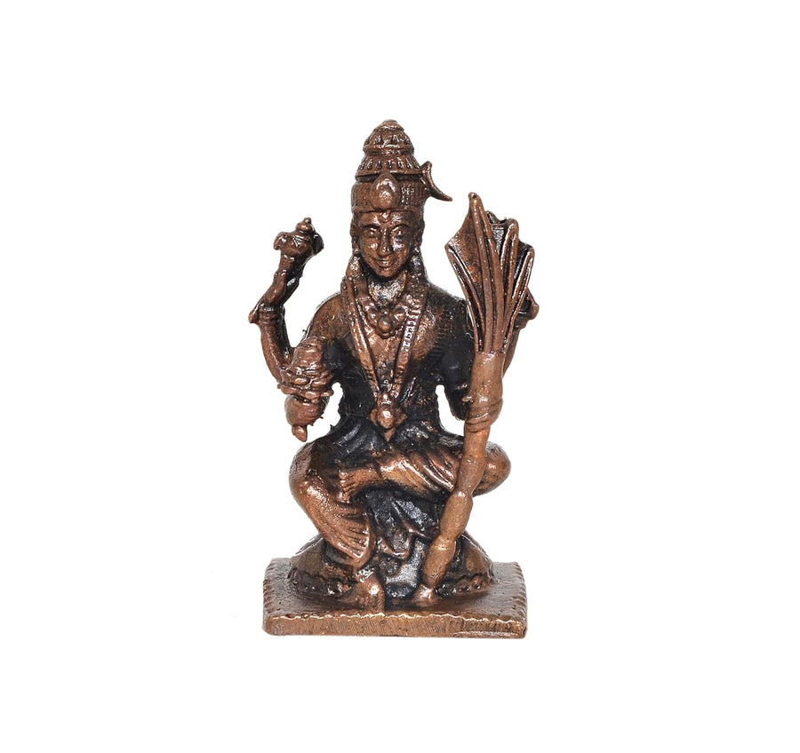 Copper Goddess Rajarajeshvari, Tripura Sundari, Lalita Devi, Rajarajeshwari Sculpture (Height : 2 inch) Craft Detail
