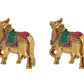 Brass Kamdhenu Cow Pair Wall Hanging Vastu Gau MATA Statues for Home Decor and Ofice Wall Decor Vastu Pooja Figurine (Height: 4 inch) multicolour