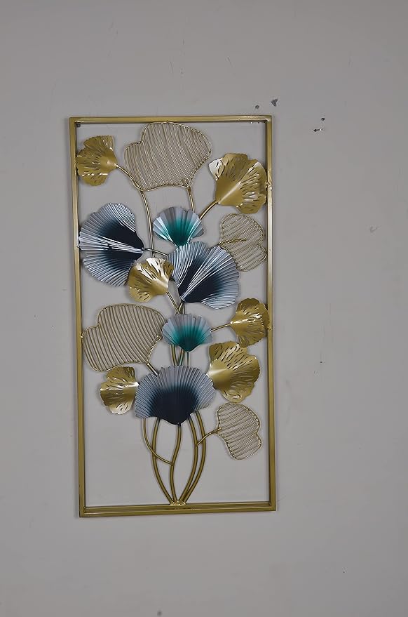 Iron Iris Frame Flower Wall Hanging Wall Frame Decorative Showpiece Home Decor Wall Decor Gift Item Multicolour Height 40 Inches