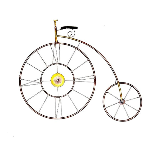 Metal Cycle Wheel Anicent Cycle Decorative Showpiece Wall Decor Home Decor Office Decor Living Room Decor Gift Item Multicolour Height 27 Inches