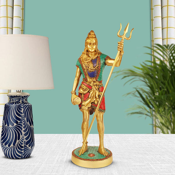 Brass Standing Bholenath Idol (Height :18 Inches)