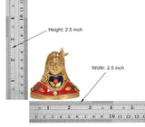 Size chart: brass Adiyogi Shiva idol measures 2.5 in height and 2.5 in width