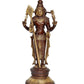 Brass Standing Lord Kartikeya Murugan Swaminatha Murti for Home Decor Pooja Mandir Decorative Showpiece Brass Murti (Height 11 Inch)