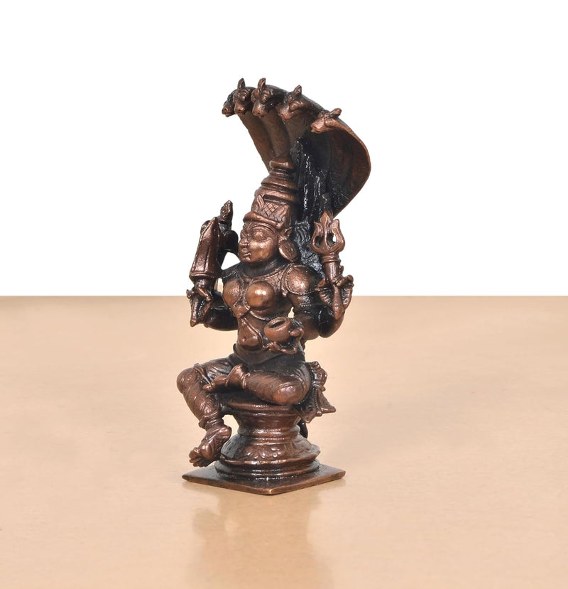 Copper Silai Karumariamman Mariamma Shakthi Devi Idol (Height 5 Inch)