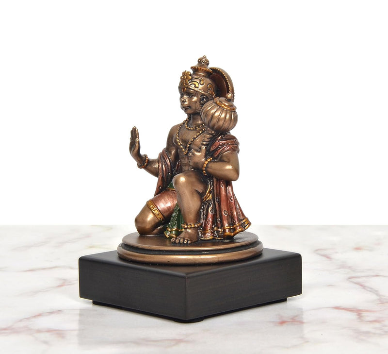 Resin Hanuman JI Sitting in Blessing Idol (Height: 4 Inch)