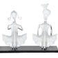 Iron Couple Musician for Table Decor Figurine Showpiece Home Decor (Height 9.5 Inch)