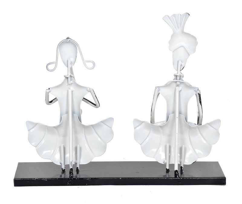 Iron Couple Musician for Table Decor Figurine Showpiece Home Decor (Height 9.5 Inch)