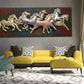 Seven Horses On Panel Wall Hanging Wall Decorative Showpiece Good for Vatu Home Decor Wall Decor Multicolour Height 24 Inches