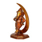 Brass Lord Ganesha Idol Statue Ganesh on Moon Decorative Sculpture for Home Office Temple Showpiece (Height 10 Inch)