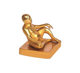 Brass Swami Samarth Akkalkot idol, seated side view with extended arm on square base
