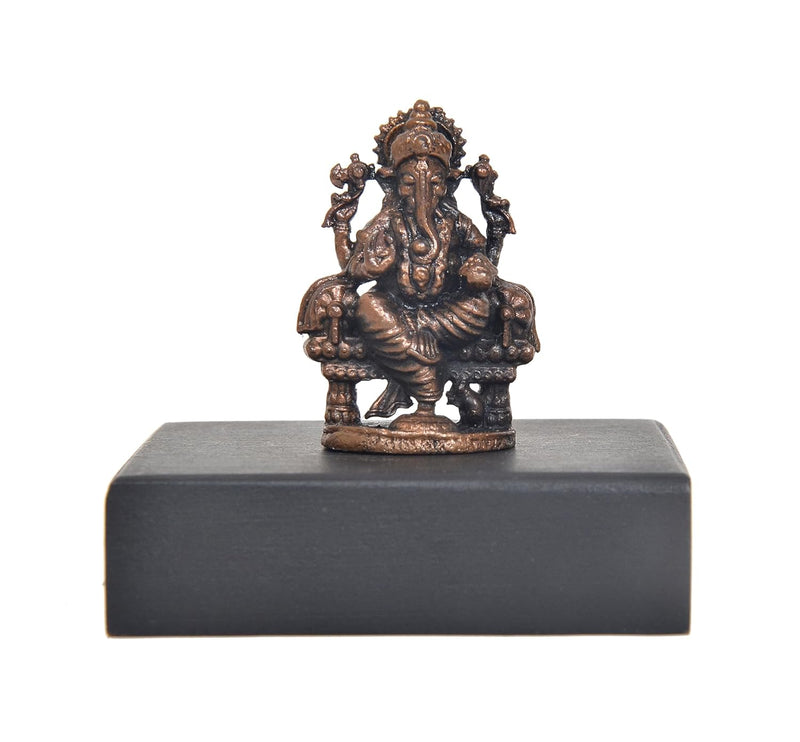 Copper Lord Ganesha Idol (Height:1.5 Inch)