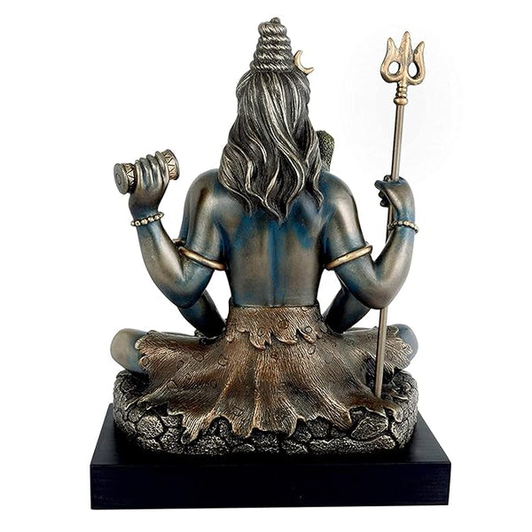 Resin Lord Shiva in Dhyana Mudra Bonded Bronze with Wooden Stand Height : 6.5 Study Setting