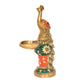 Brass Peacock with Oil Lamp Diya for Home Decor Office Decor Showpiece Idol Figurine Sculpture for Home Decoration (Height 7 Inch)