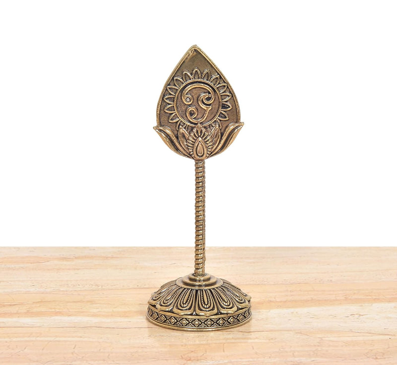 Bronze Lord Karttikeya Murugan Vel with Base Idol (Height 4 Inch)