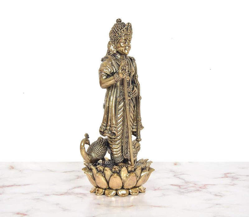 Bronze Standing Lord Kartikeya Murugan Murti (Height: 8 inch)