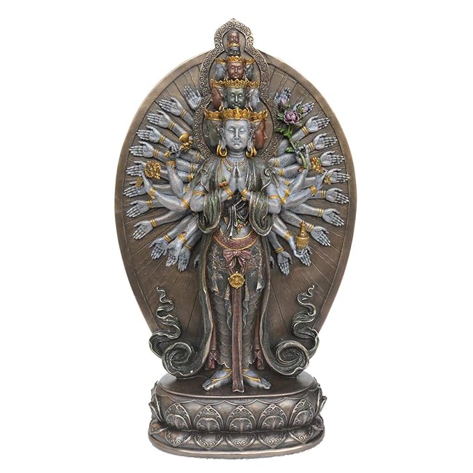 Resin Lokeswara Buddha depicting thousand arms and eyes (Height: 12 inches)